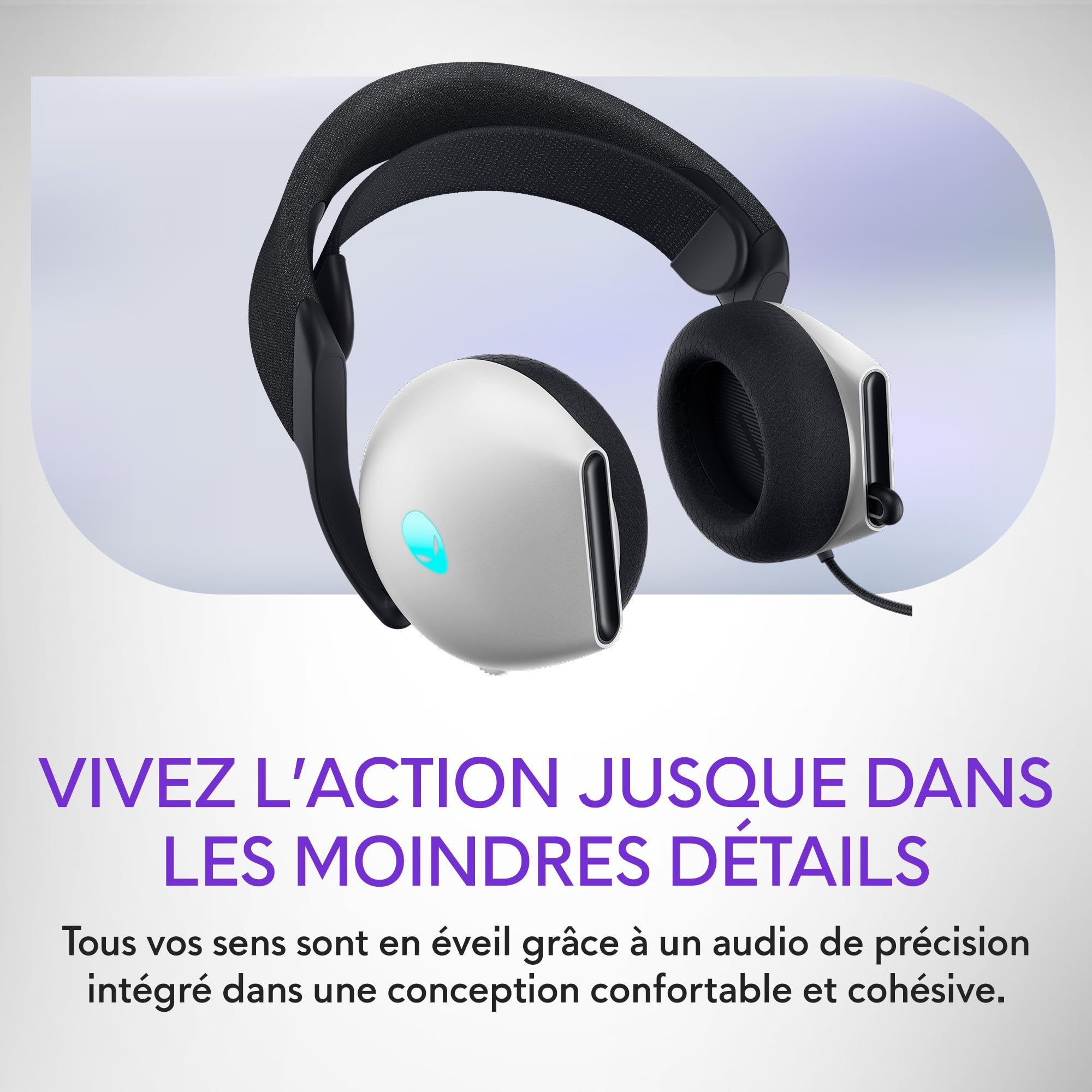 Casque Gaming Filaire Alienware - AW520H - Lunar light