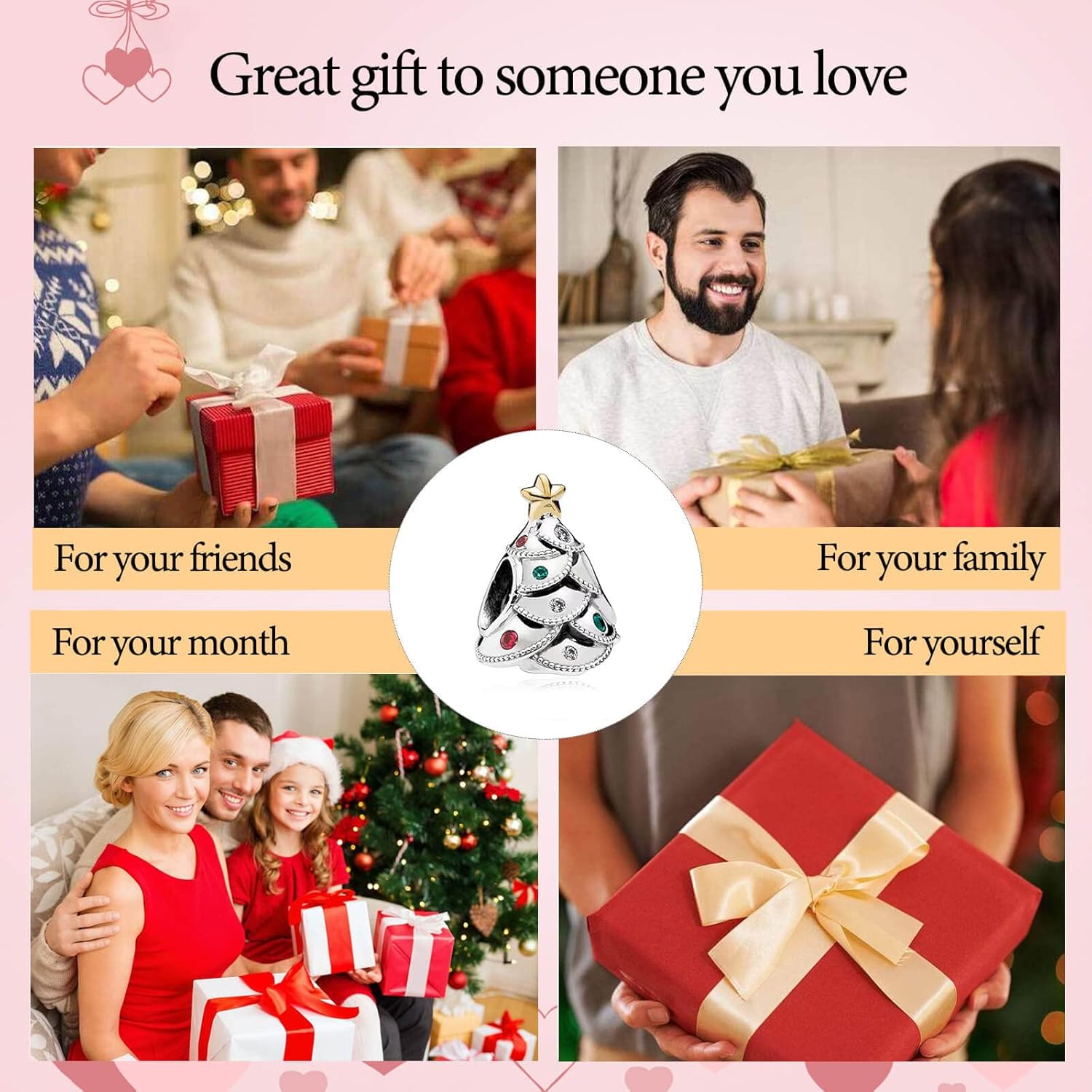 VALGACLS Xmas Tree Sterling Silver Charms with Star for Bracelets and Necklace - Image 6