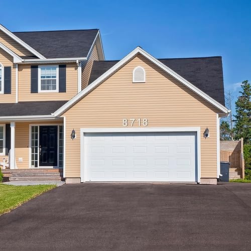 Miniatura 95 de DEWEL Números flotantes de casa grandes de 8 pulgadas para exteriores, decoración de números de dirección de casa modernos negros para señalización