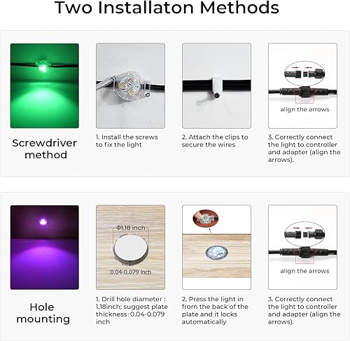 Miniatura 7 de FVTLED Permanent Outdoor Lights, 100ft WiFi Smart Dynamic RGB+WW Multi-Color Outdoor Lights, IP65 Waterproof 72 LED Eaves Lights for Party,