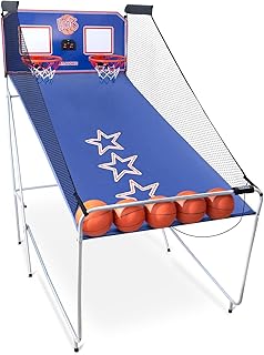 Basketball Arcade Game, Home Dual Shot Indoor Arcade Basketball Game, Electronic Basketball Games with Double Basketball Hoop Game Indoor For Adults & Children With 2 Hoops, Electric Score Board