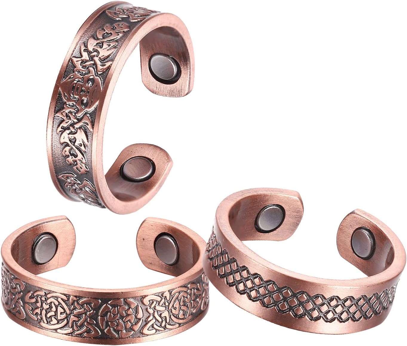 Amazon.com: MagEnergy Copper Rings for Men Women, Magnetic Therapy for ...