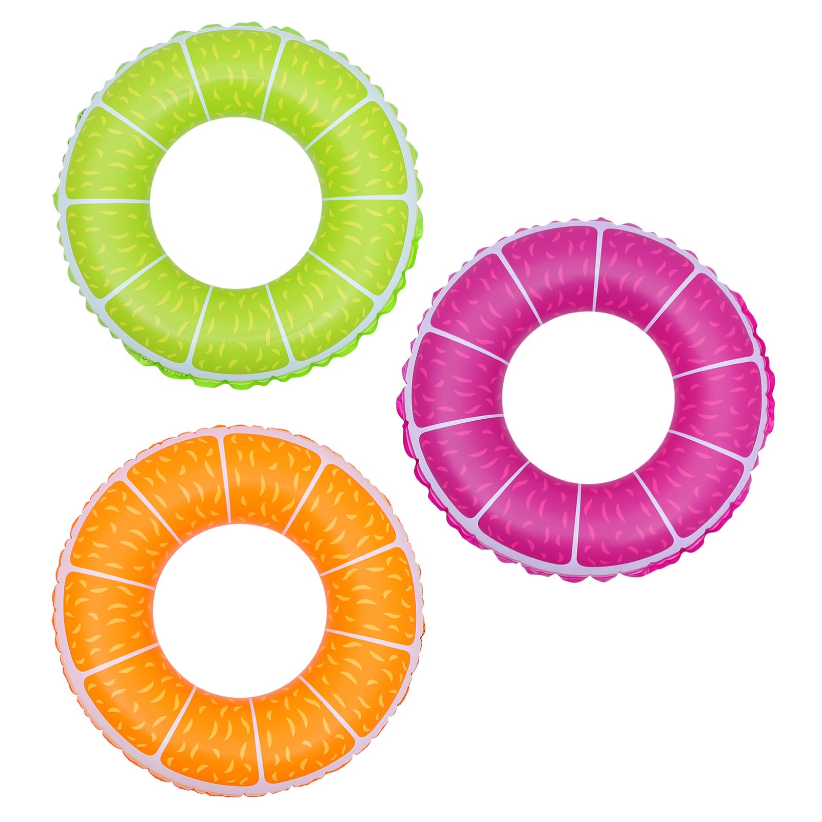 FELTECHELECTR 3pcs Fruit Swim Ring Inflatable Pool Floats PVC Floating Ring Toys for Boys and Girls Adults Water Toys for Beach Pool