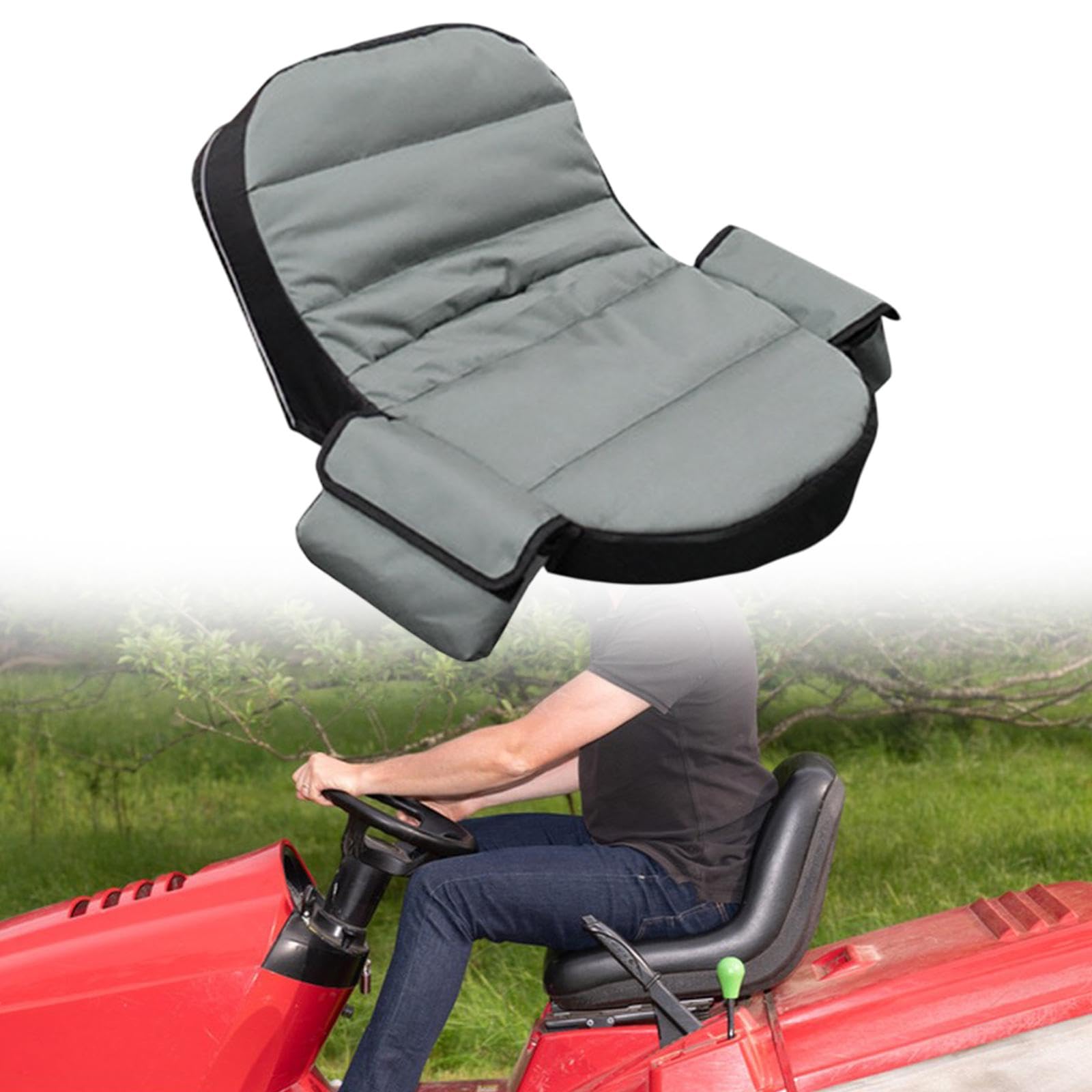 MYCENSE Riding Lawn Mower Seat Cover Seat Protector Replacement Heavy Duty Weatherproof Waterproof Seat Cushion Tractor Seat Cover, Gray