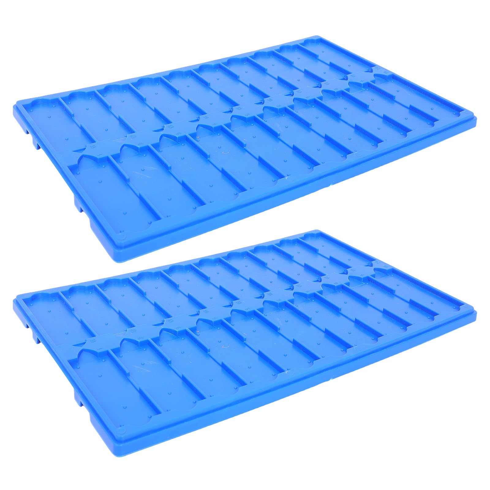 2 Pezzi Vassoio Asciugatura per Vetrini da Microscopio in Plastica Blu Design Multifessura per Asciugatura Simultanea e Fissaggio Sicuro in Osservazioni Cellulari