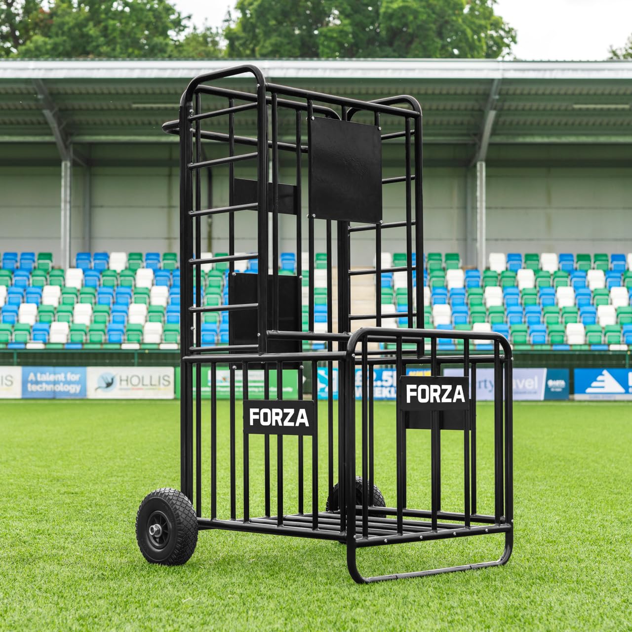 Cesto Portapalloni FORZA Con Ruote - Capienza 40 Palloni, Metallo Resistente, Con Freni - Foto 2