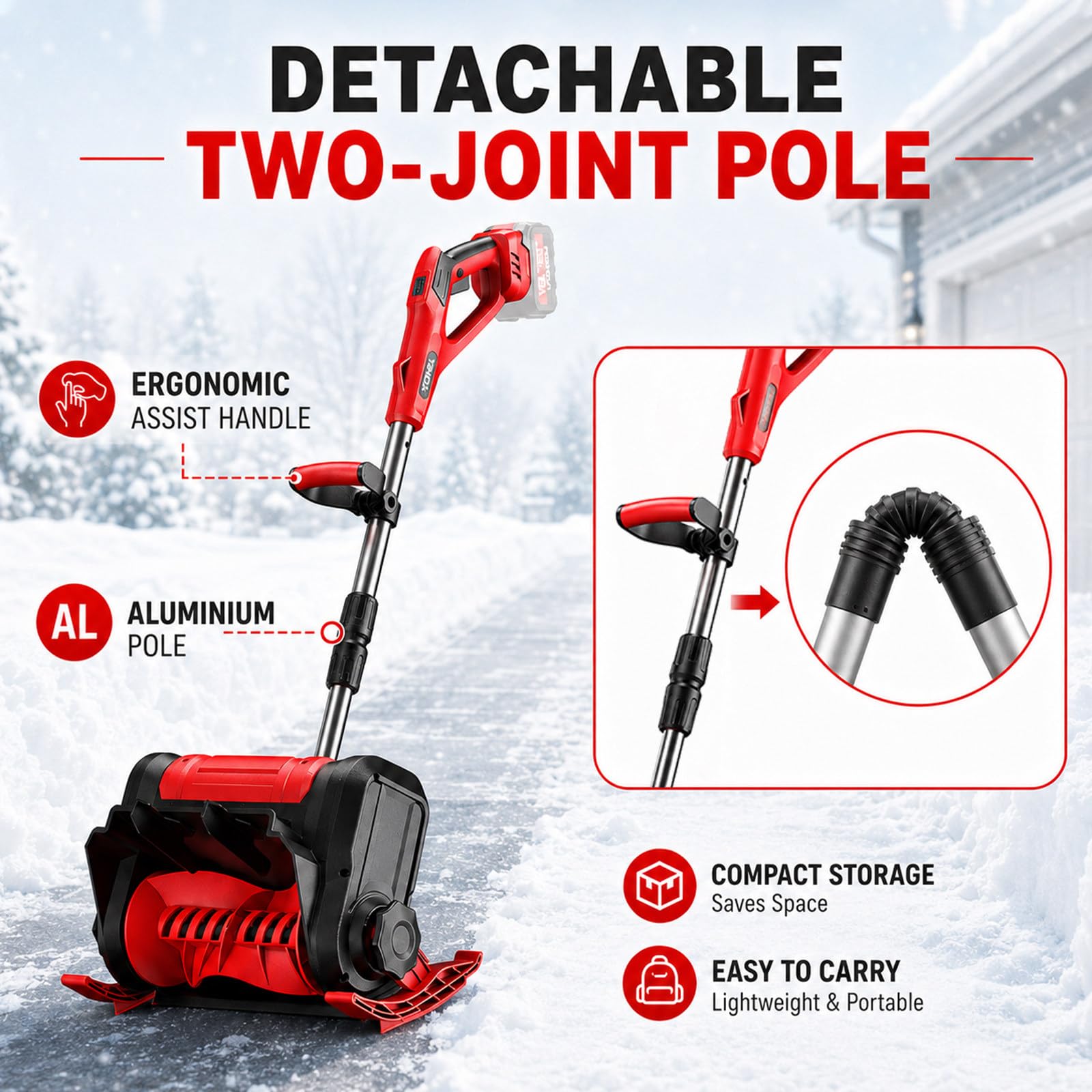 Pelle à Neige sans Fil avec Moteur Brushless 1200 W