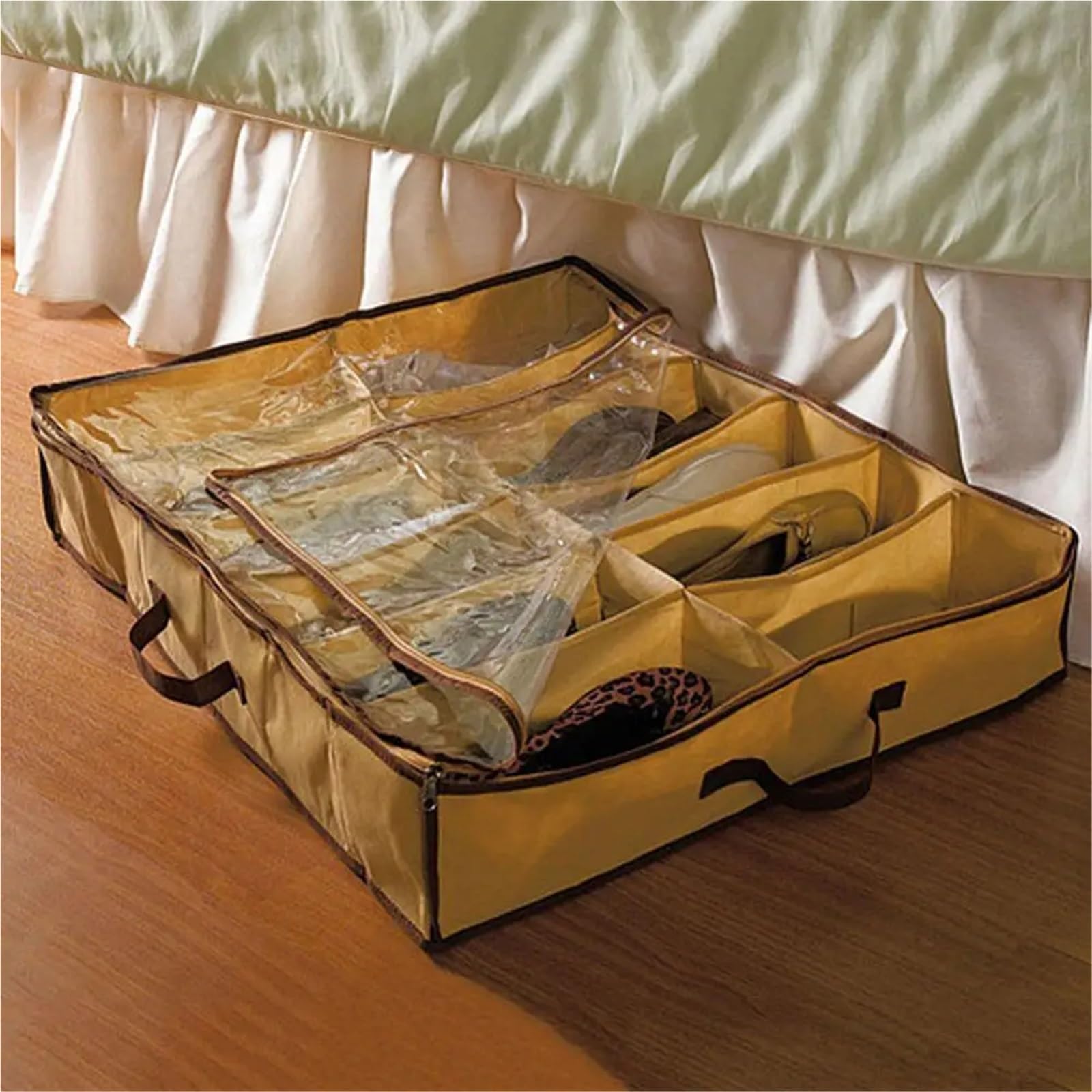 Organizzatore Di Scarpe Sotto Il Letto Organizer for riporre le scarpe sotto il letto, 6 pezzi, può ospitare 12 paia di scarpe, con finestra trasparente, traspirante, pieghevole Per Risparmiare Spazio
