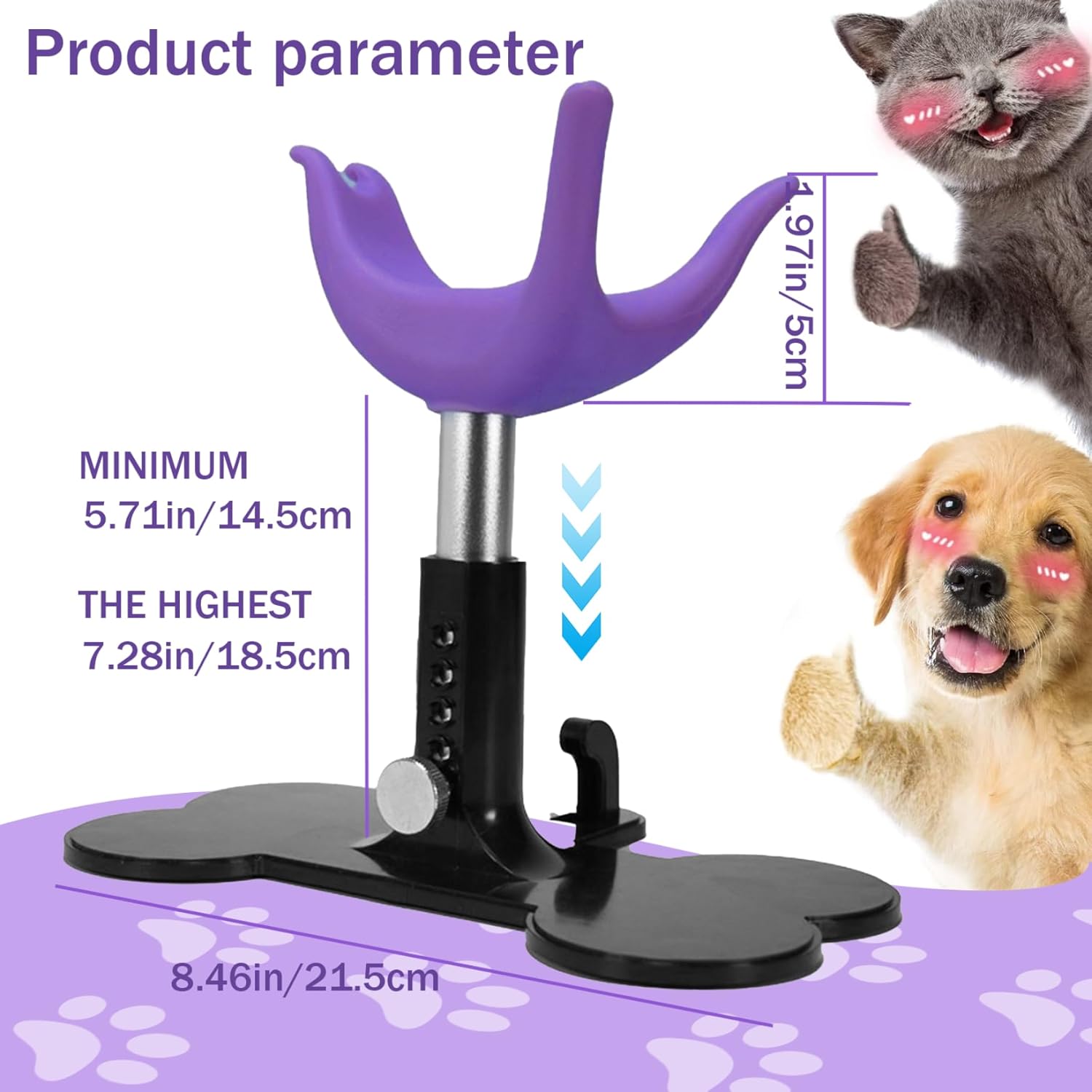 Dog Grooming Stand, 5.7"-7.3" Silicone Adjustable Dog Stand for Grooming Keeps Dogs Standing Up Suitable for Both Large and Small Dogs Support for Bathing Trimming.