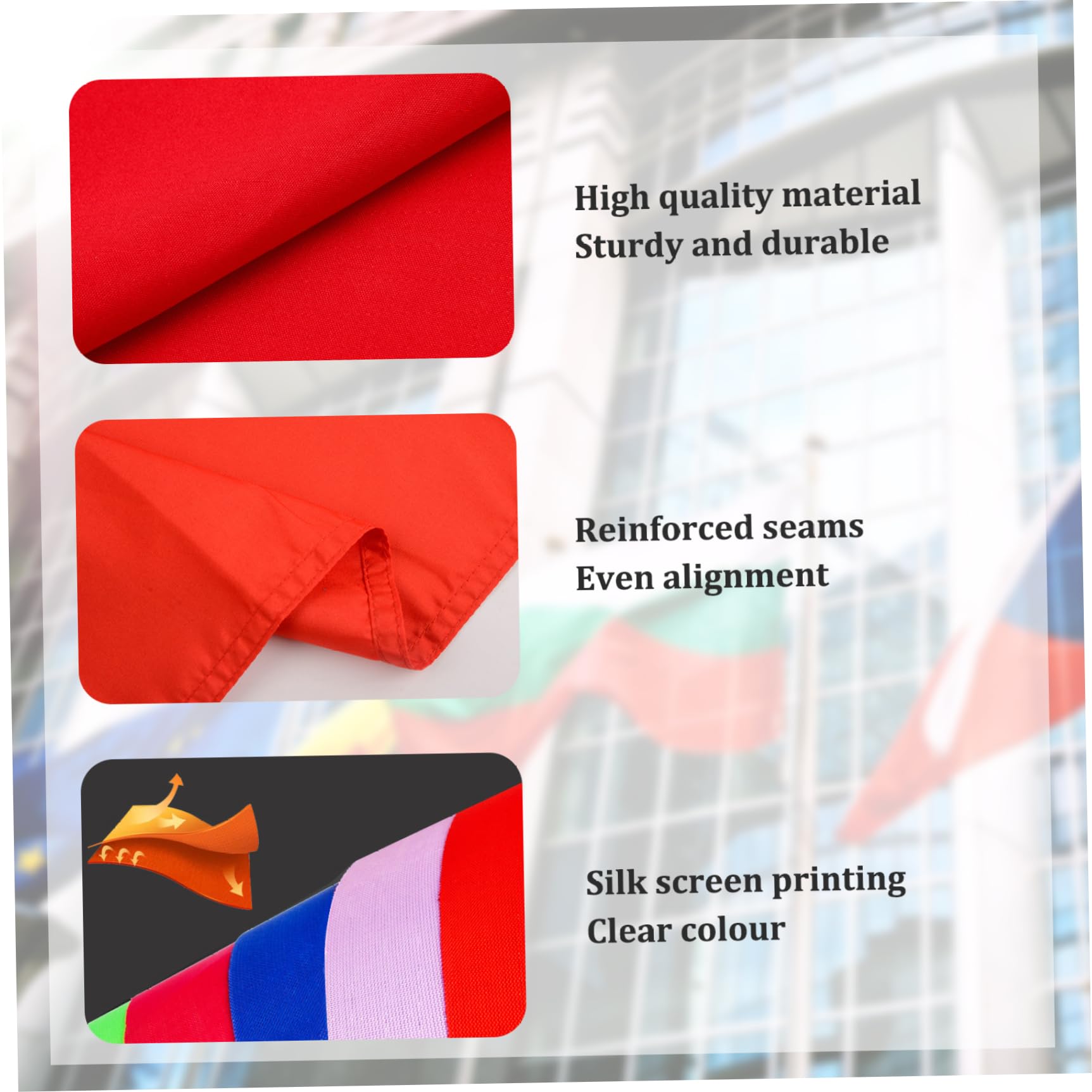 Bandiere europee, bandiere nazionali 10 pezzi/set 9, 1 x 1, 5 m Mondo impermeabile, resistente allo sbiadimento, include Unione Europea, Italia, Germania, Spagna, Olanda, Francia, Svizzera, G