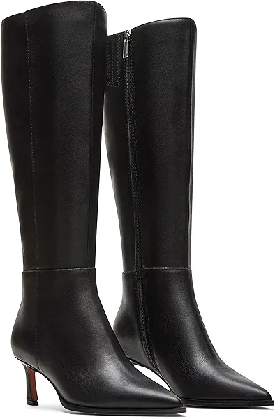 Celbreez Knee High Boots Women Kitten Heel Pointed Toe Tall Boots for Women Side Zipper Long Boots comfortable Fall Boots 2025 Winter Party Outfits Shoes