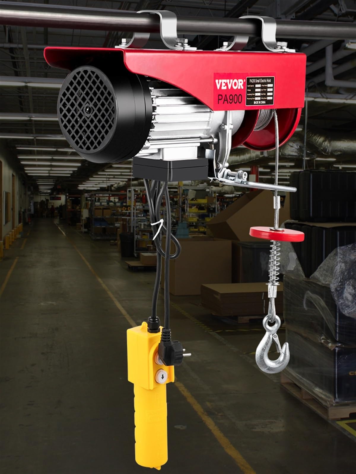 Gru di sollevamento elettrica da 2000 libbre con fune metallica 12 m e telecomando cablato Nuovo garage sospeso automatico for sollevatore portatile Per principianti - Fai da te