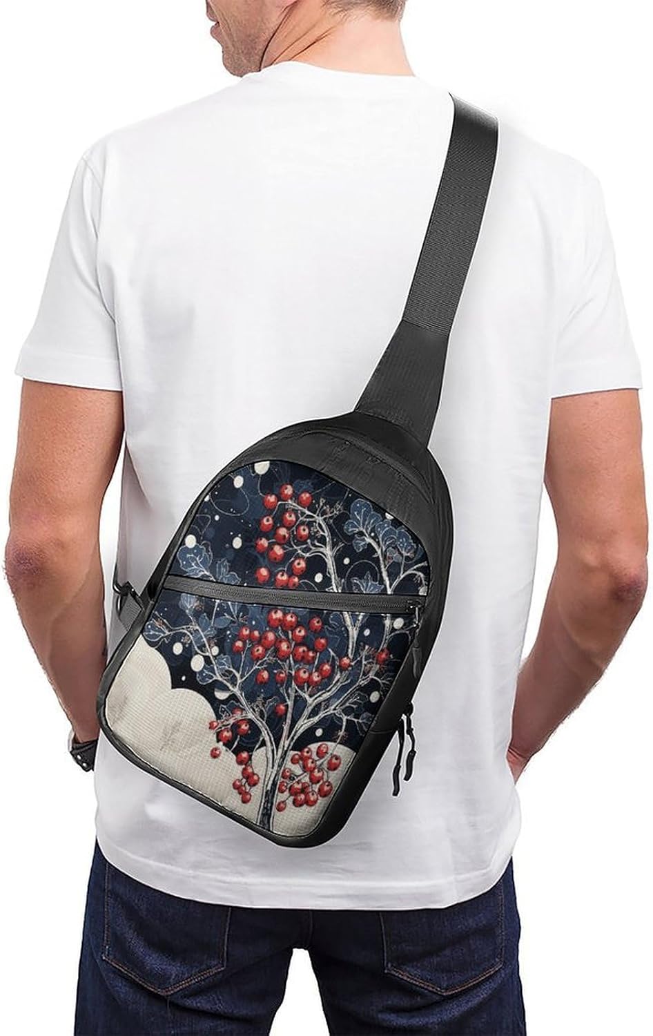 Berry Artwork Crossbody Backpack Sling Bag