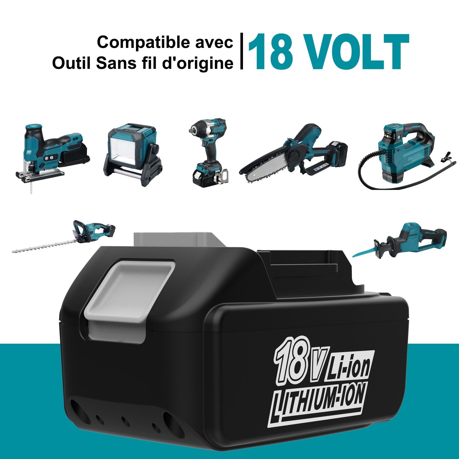 Energup Batterie de Rechange 18V 5,0 Ah + Chargeur pour Makita Batterie 18V BL1850 BL1840 BL1830 BL1820 BL1815 et Chargeur DC18RA DC18RC DC18RD
