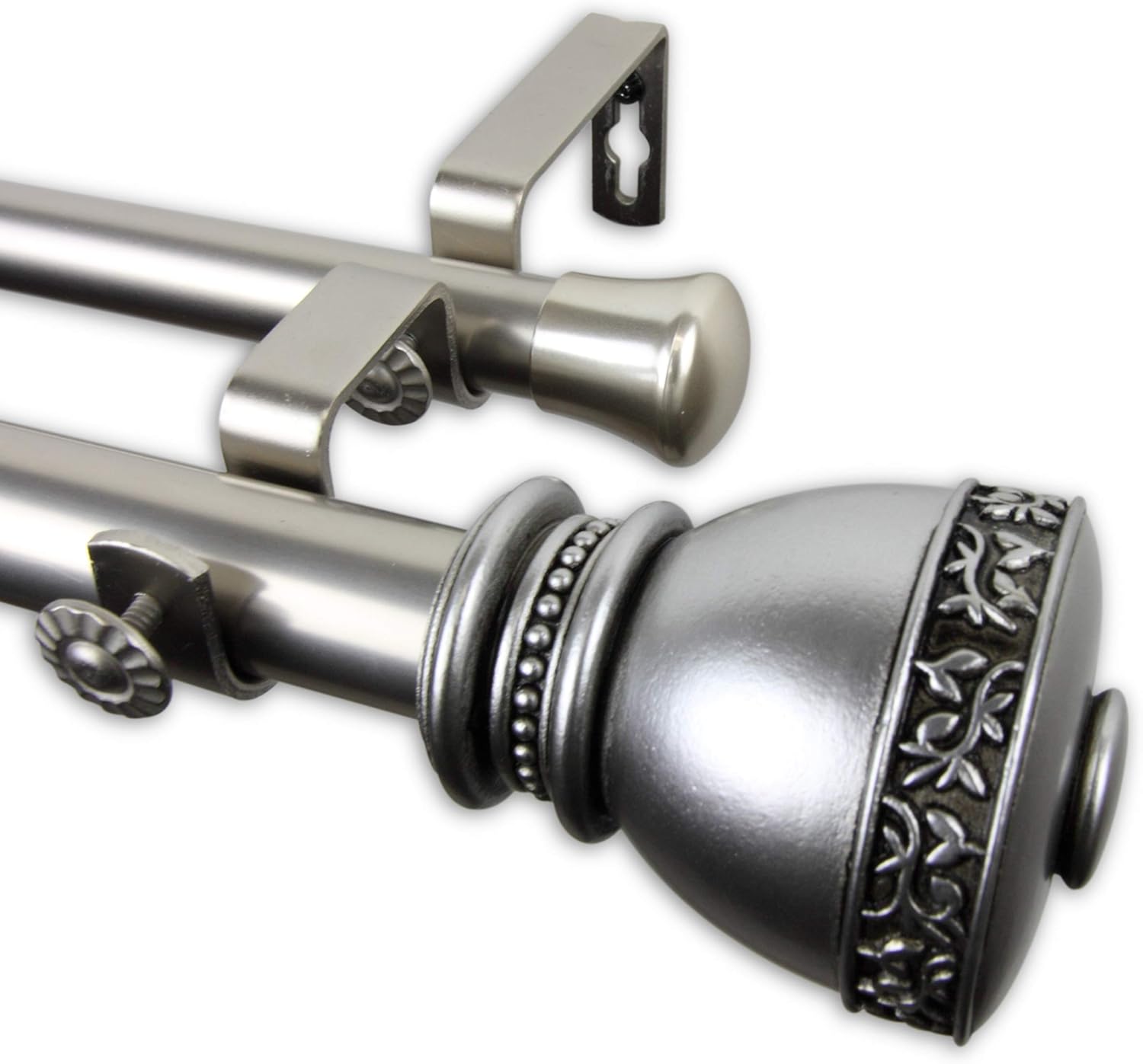 Rod Desyne 1" Delaney Double Curtain, 66-120", Bronze