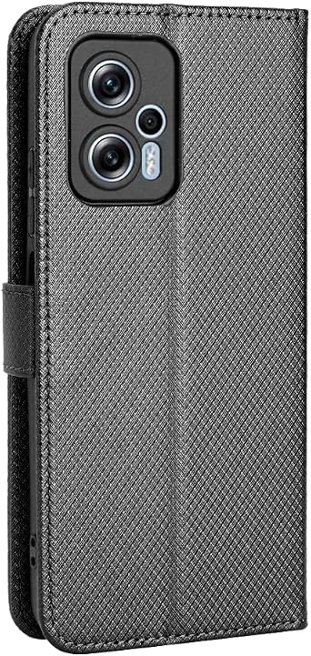 Case for Xiaomi Redmi Note 11T Pro 5G Leather Case Cover,Case for Xiaomi Redmi Note 11T+ Pro 5G Leather Case Cover,PU Leather flip Cover Case for Xiaomi Poco X4 GT 5G Case Cover Black
