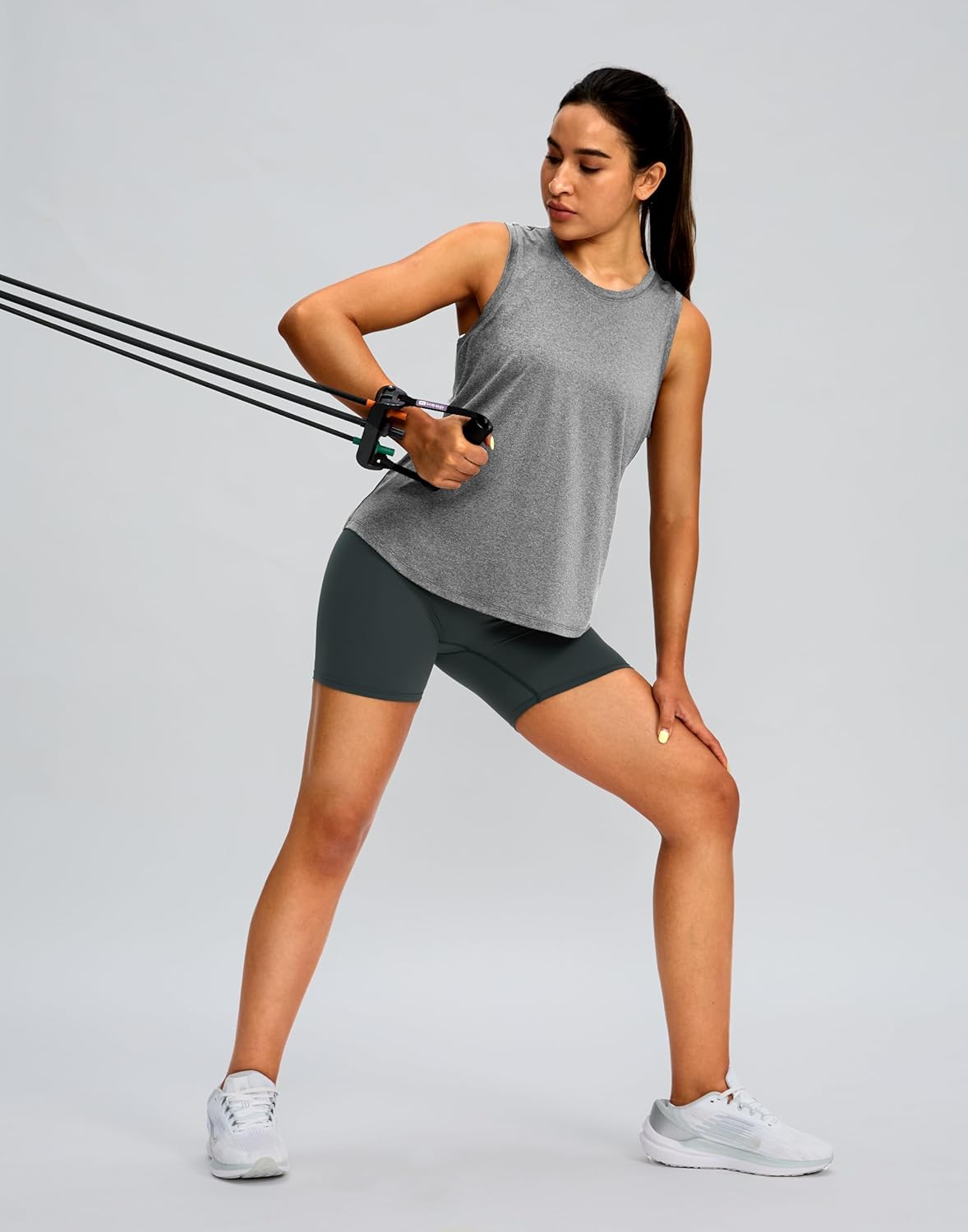 Women's Workout Tops Racerback Athletic Tank Tops Sleeveless Loose Fit Yoga Running Gym Shirts for Women - Image 3