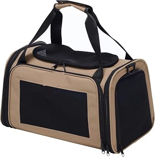 Exquisite Pet Aviation Case, Artificial Pet Cage, Suitable for Small Pet Dogs and Cats(Khaki)