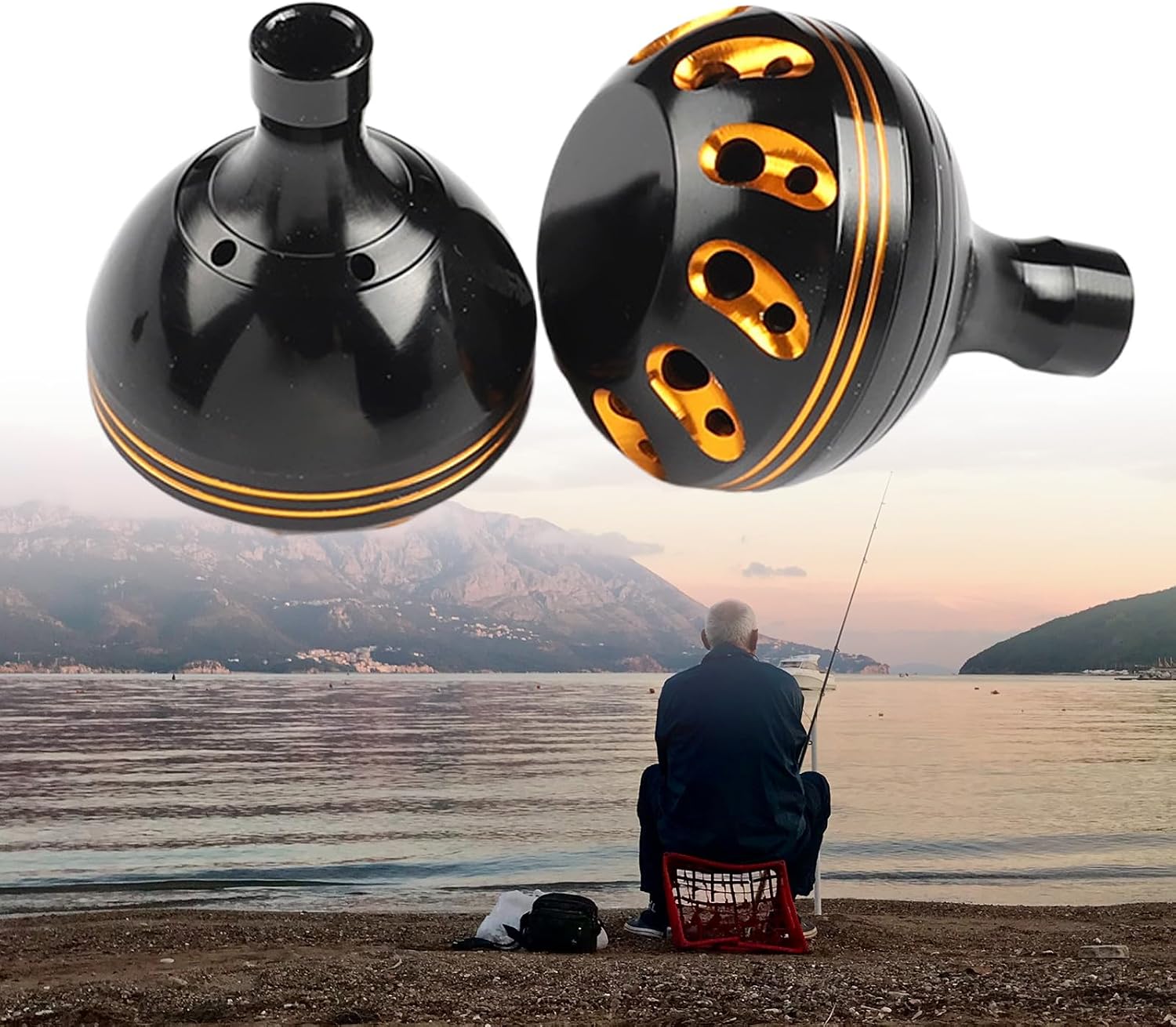 Spinnings Reel Power Knob Metal Fishing Line Wheel Handle Knob Grip Aluminum Alloy Fishing Handle Knob Easy to Install