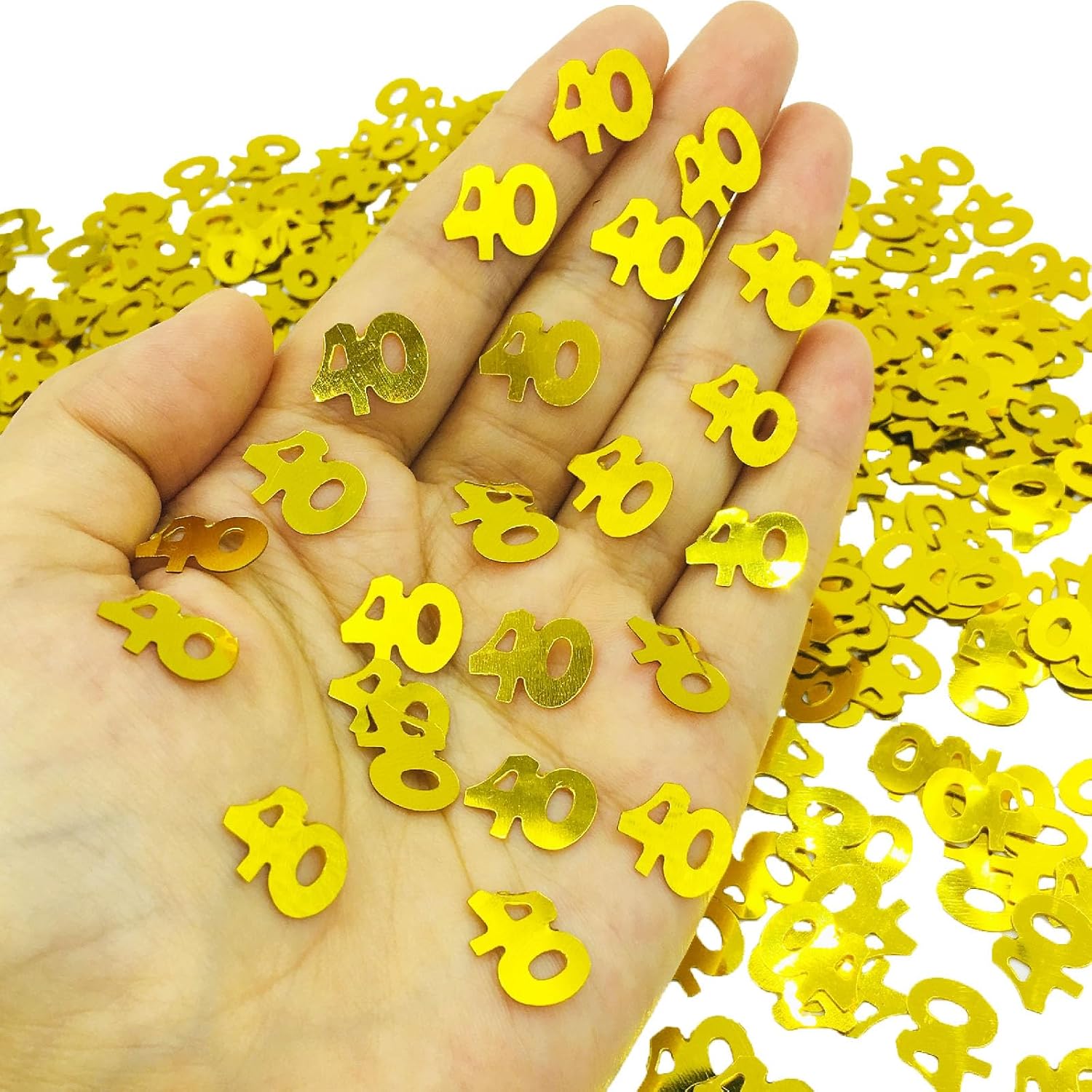 40 confetti 40th Birthday Anniversary Party Decoration Supplies (Golden) image 2