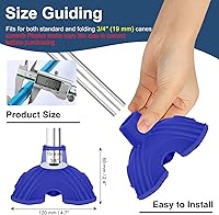 Vista 3 de supregear Puntas de bastón, repuesto de base cuádruple autónoma para caminar y plegar, almohadillas de goma resistentes de 4 puntas para bastones