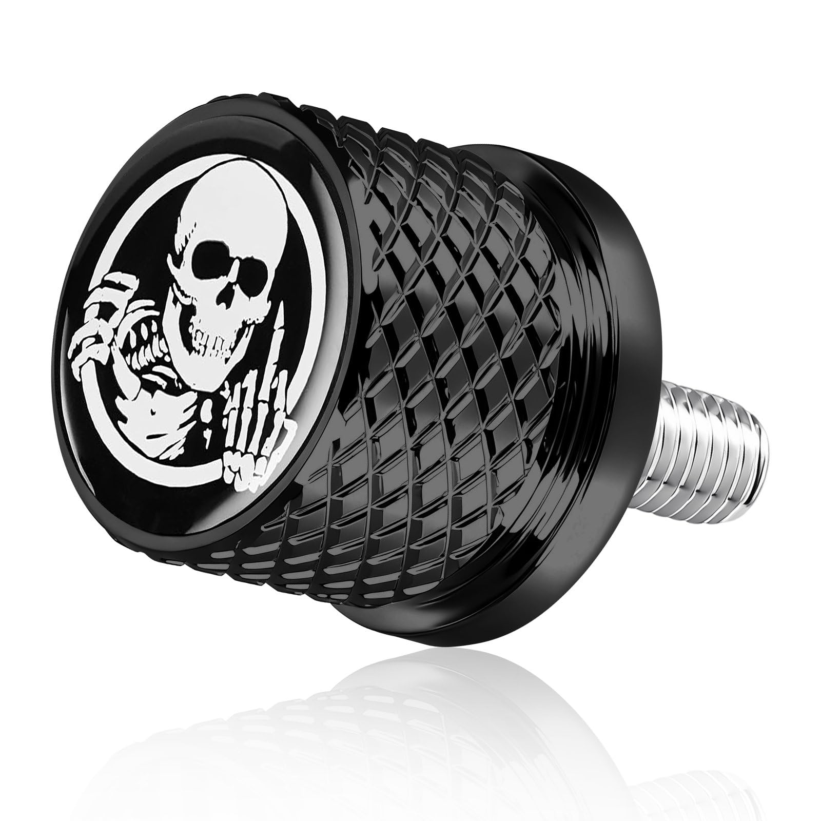 GUAIMI Stainless Knurled Fender Seat Bolt Screw 1/4"-20 Thread Compatible with H-arley - Skeleton Middle Finger