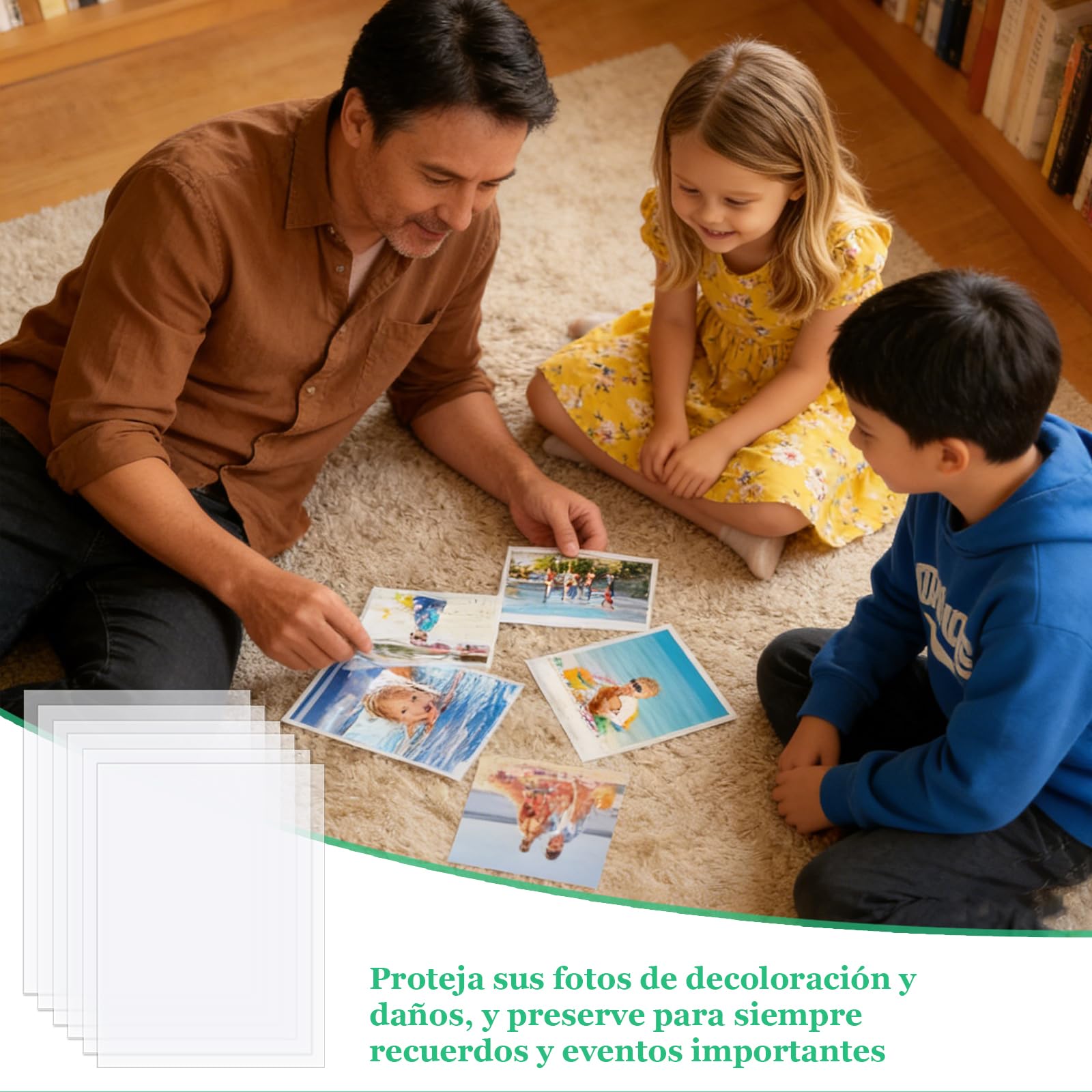 100 Fundas Transparentes, Funda para Fotos de 13 x 18 cm, Láminas Transparentes, Fundas Protectoras Plastico Impermeable para Fotos, Tarjetas de Autógrafos y Postales