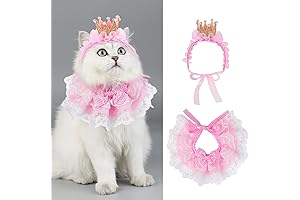 Princess Cat Costume Accessories Bandana and Crown