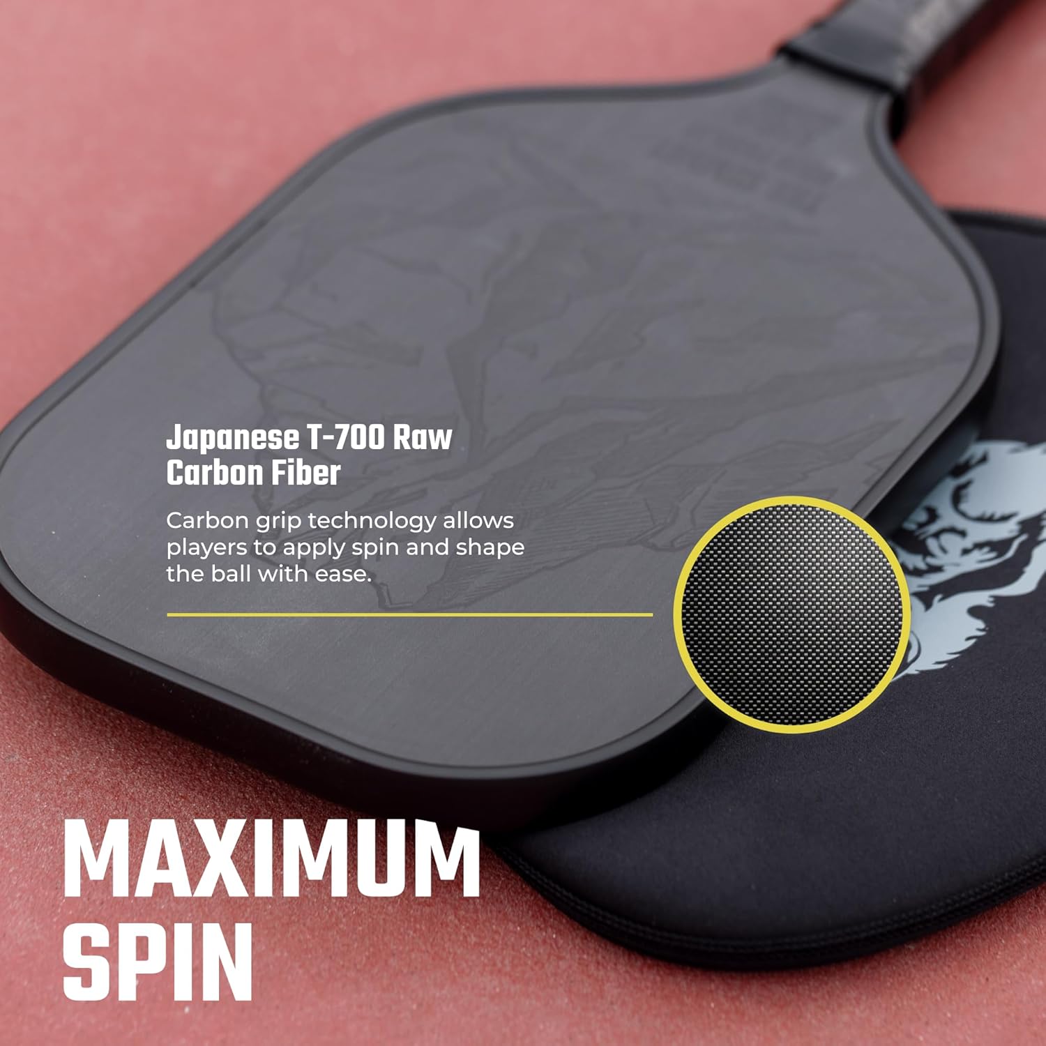 Carbon Fiber Pickleball Paddle - Raw Toray T700 Surface Provides Maximum Ball Spin | Elongated or Widened Pickleball Racket Shapes Available - Paddle Customization Kit Included