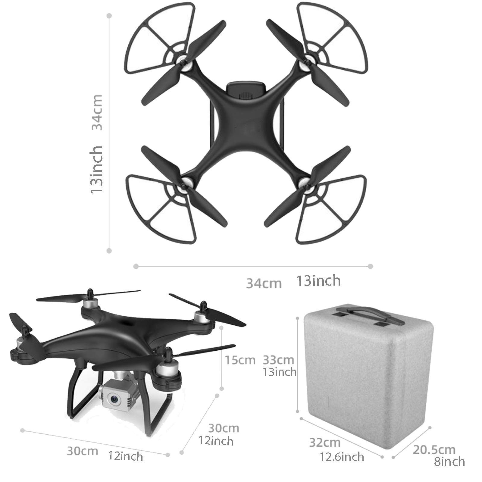 Dron z kamerą 4k dla dorosłych 3-osiowy składany dron gimbalowy z 5GHz FPV Live Video Rc Quadcopter z automatycznym powrotem do domu Śledź mnie Podwójne kamery Tryb bezgłowy 2 baterie i fute