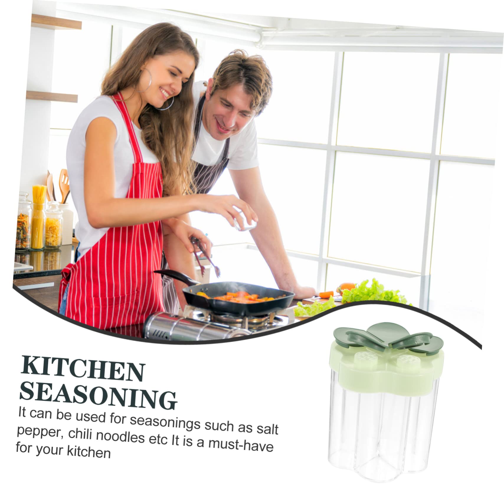 Garneck Multi-function Seasoning Box Spice Box Household Spice Container Salt Dispenser