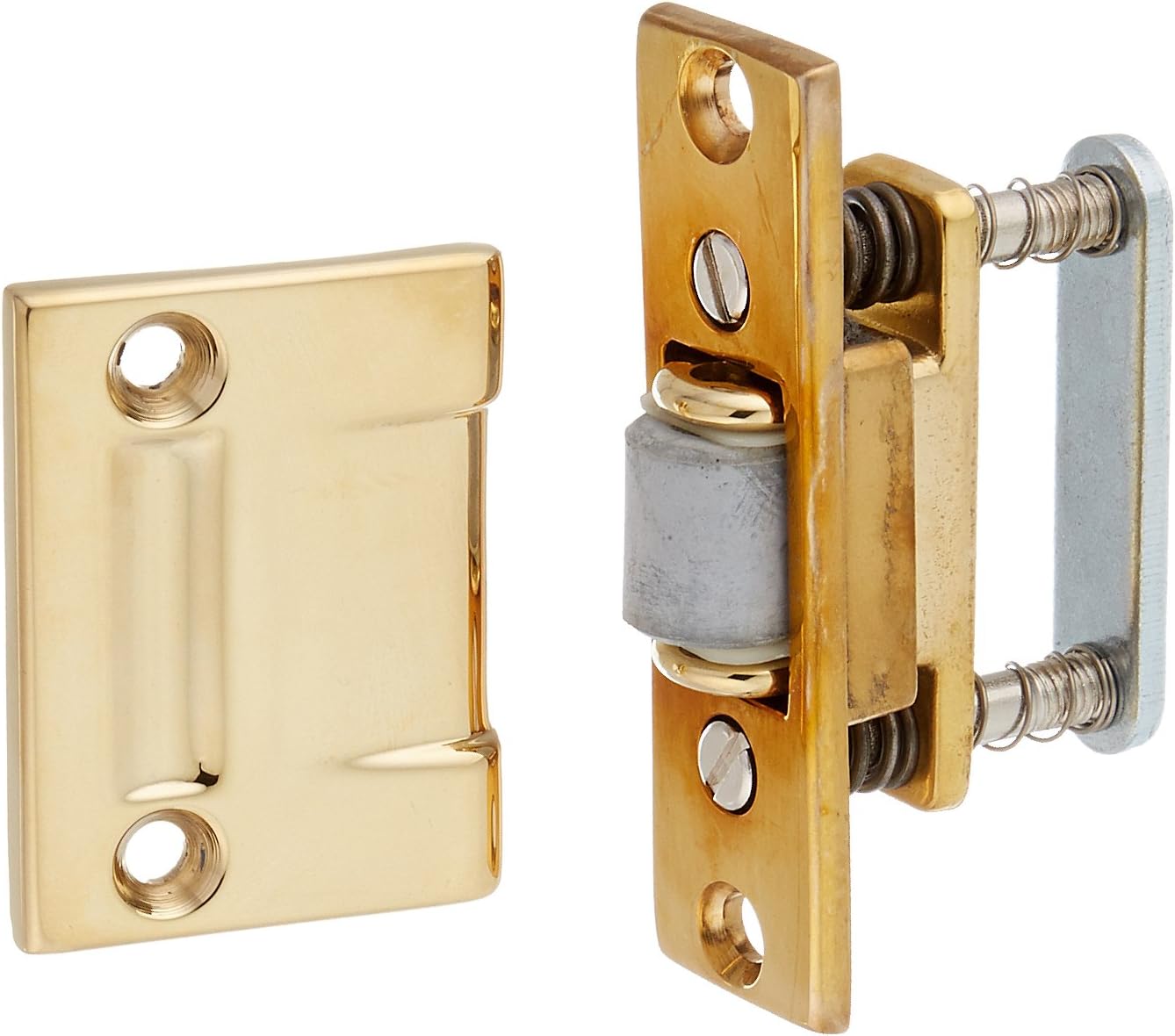 Baldwin 0430031 Roller Latch, Unlacquered Bright Brass