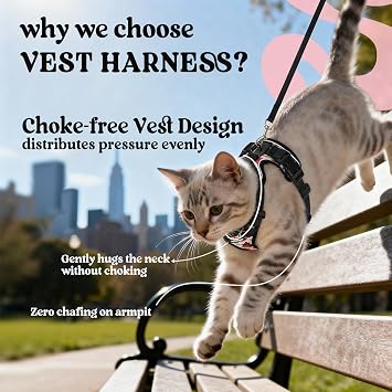rabbitgoo Cat Harness and Leash Set, Escape Proof Vest, Berry Pounce