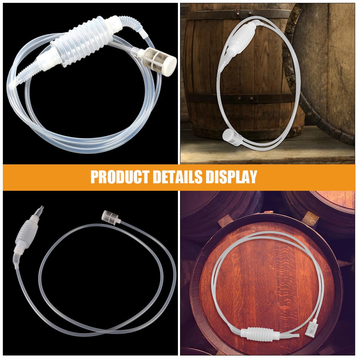 CIYODO 3sets Siphon Tube Hose for Wine Making Beer Transfer Siphon Soft Reusable Filter Tube 2pcs*3
