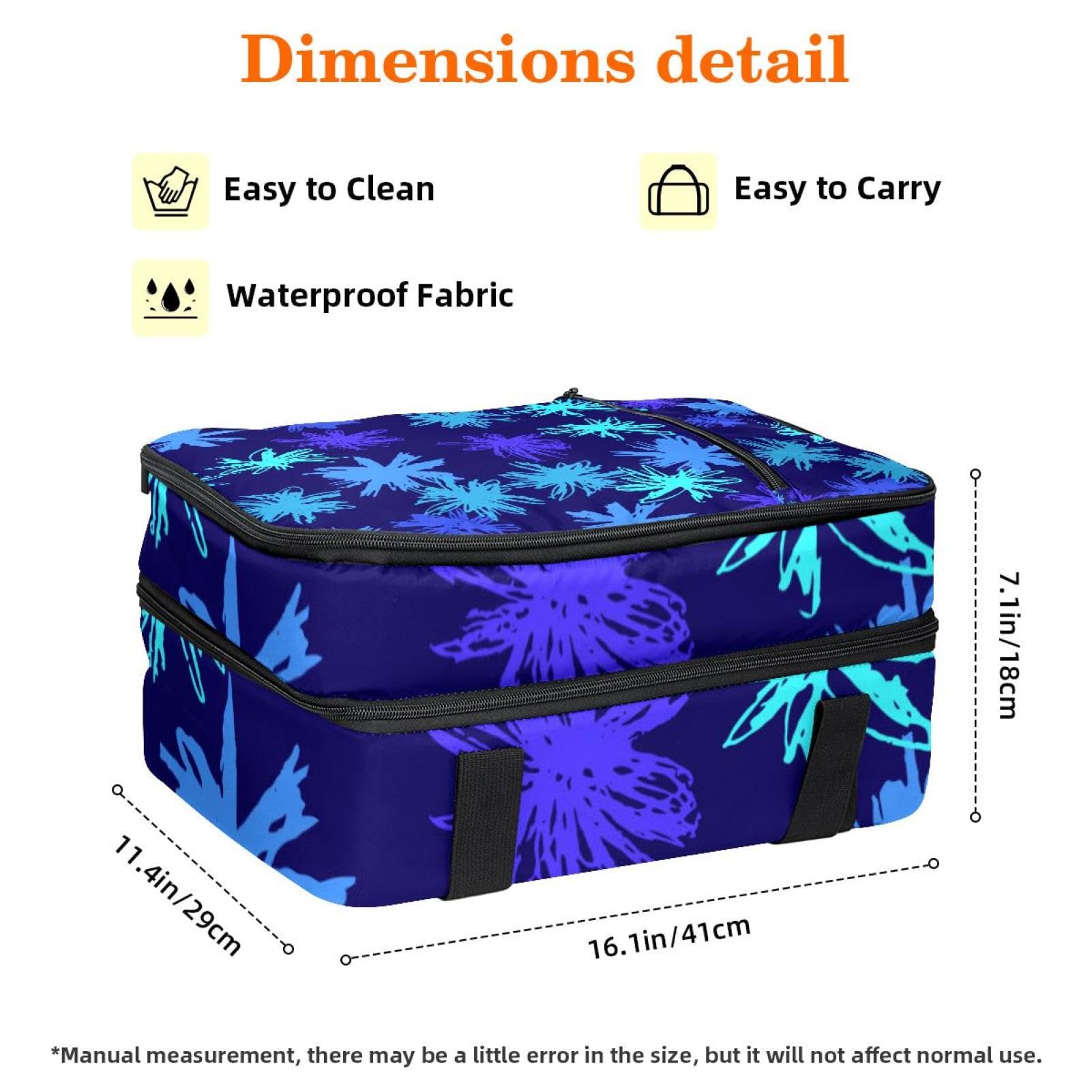 Grand sac à déjeuner isotherme pour homme et femme, double couche, étanche, étanche, réutilisable, sac fourre-tout pour le travail, l'école, le pique-nique, la plage, le camping, les voyages, motif