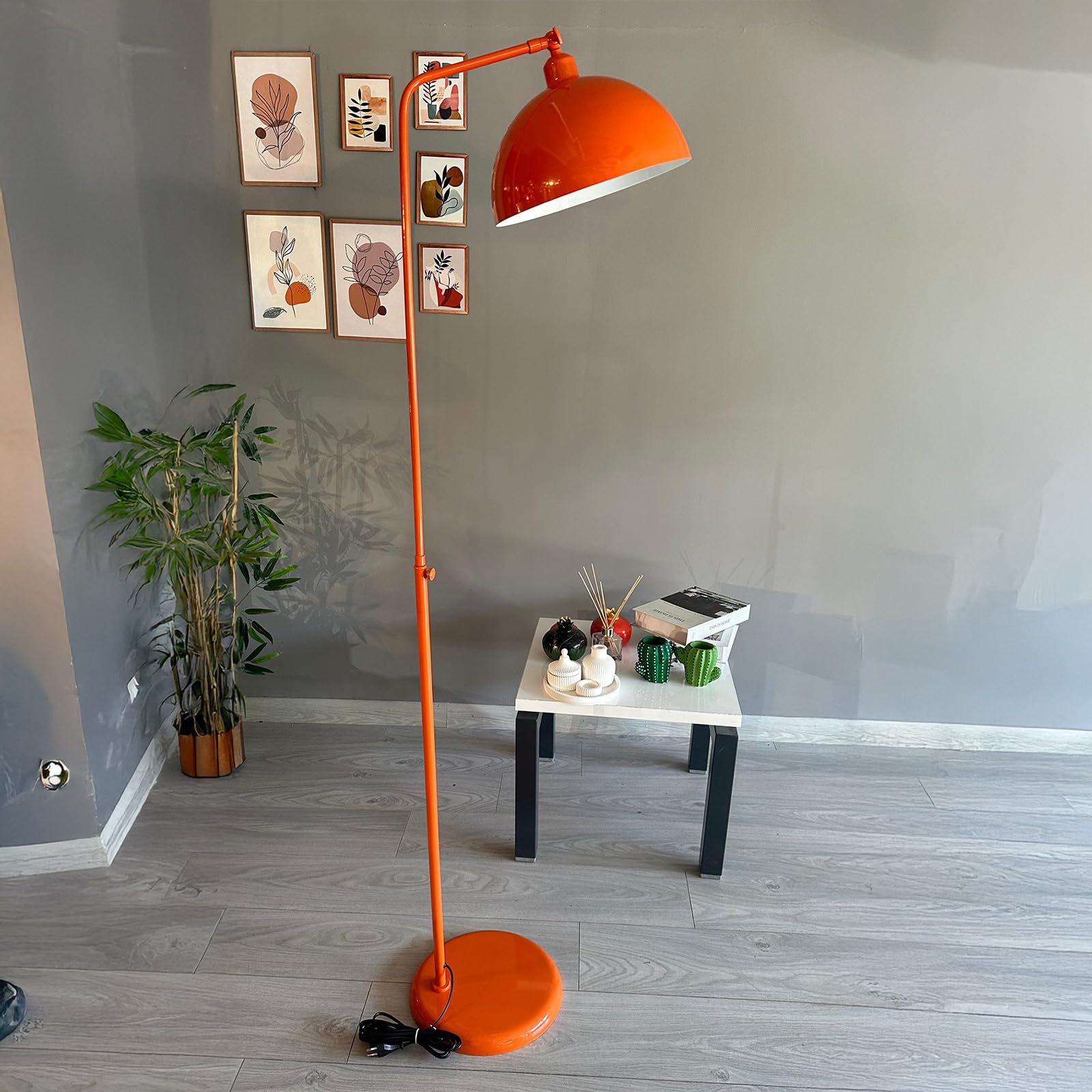 Lampadaire Métal Orange – Hauteur 170 Cm – Abat-jour Réglable – Culot E27 – Style Moderne Vintage – Pour Salon, Chambre - 7