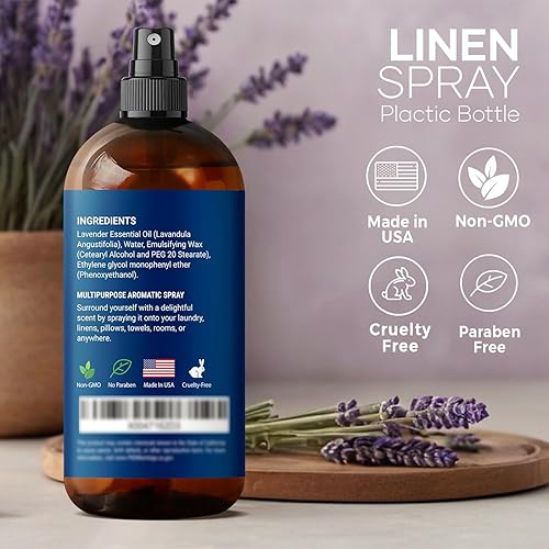 Miniatura 2 de Spray de lino lavanda de 8 onzas líquidas – Refrescante de tela y almohada en aerosol para ropa de cama, sábanas y habitaciones – Soothing Room Mist
