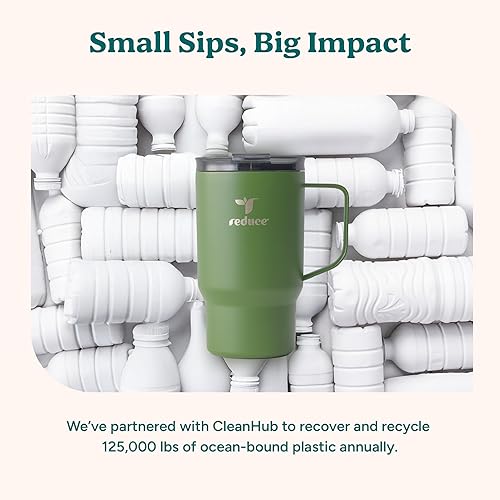 Miniatura 8 de REDUCE Hot1 - Taza aislada de acero inoxidable Hot1 de 18 onzas con tapa de ajuste de temperatura - Vacío de doble pared, compatible con portavasos