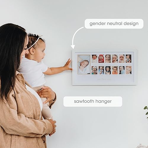Miniatura 9 de Pearhead My First Year Photo Moments - Marco de fotos de bebé de 0 a 12 meses, accesorio para el día del padre, decoración de bebé neutral en cuanto