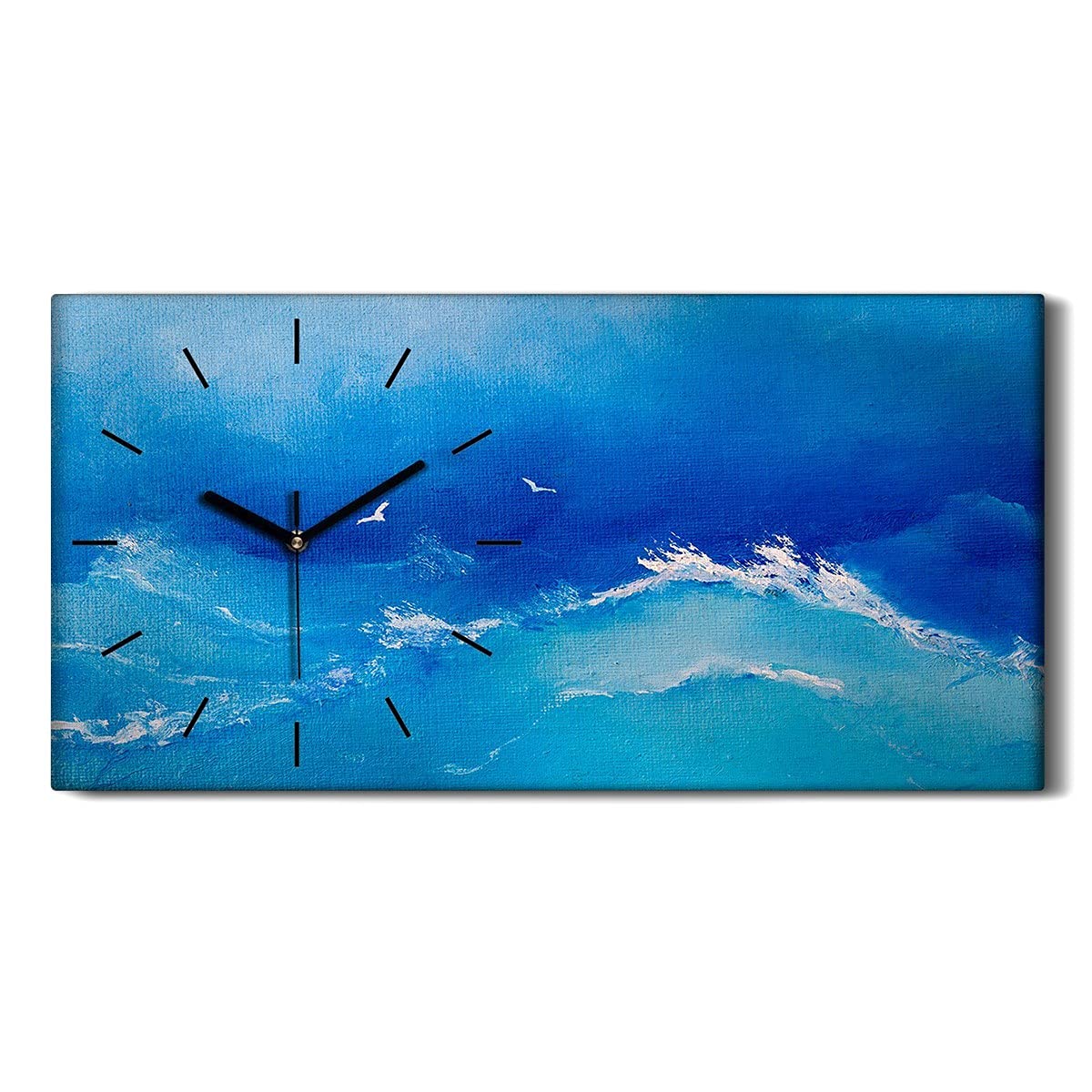 Horloge sur Toile Décoration Salon Esprit Nature et Mer