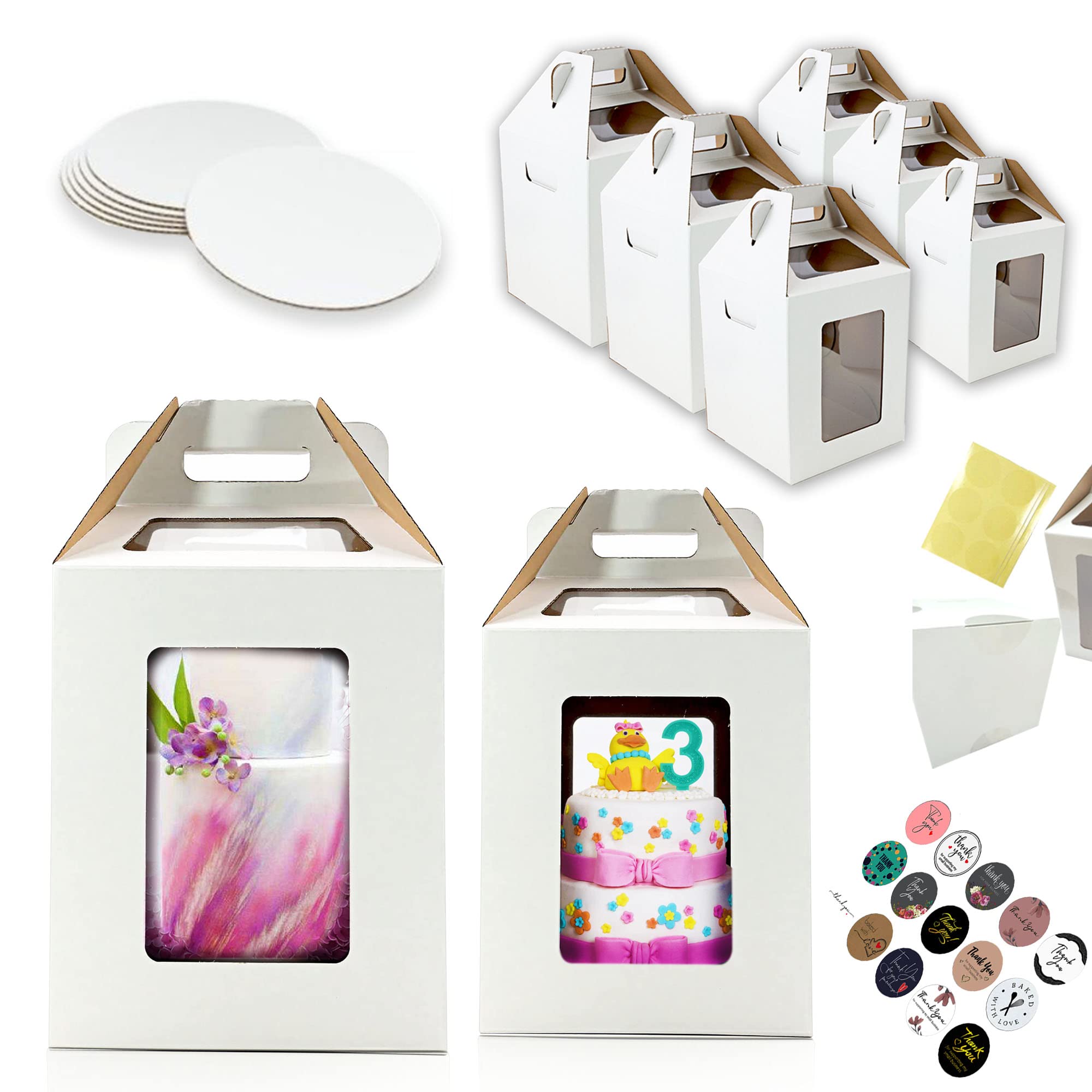 Buy VTPT 6 Pack TriHandle Tall Cake Boxes With Windows In 2