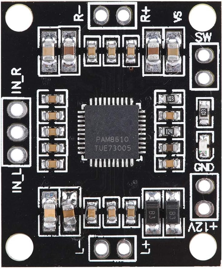 Bewinner Digital Amplifier Board, 12V 15W Universal Digital Amplifier, PAM8610 Dual Channel Stereo Video Amplifier Module, Multifunctional Power Amplifier Board