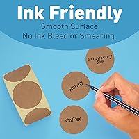 Vista 7 de Camp Galaxy Calcomanías de papel kraft marrón natural de 2 pulgadas (600 por rollo), calcomanías redondas en blanco para propietarios de tiendas