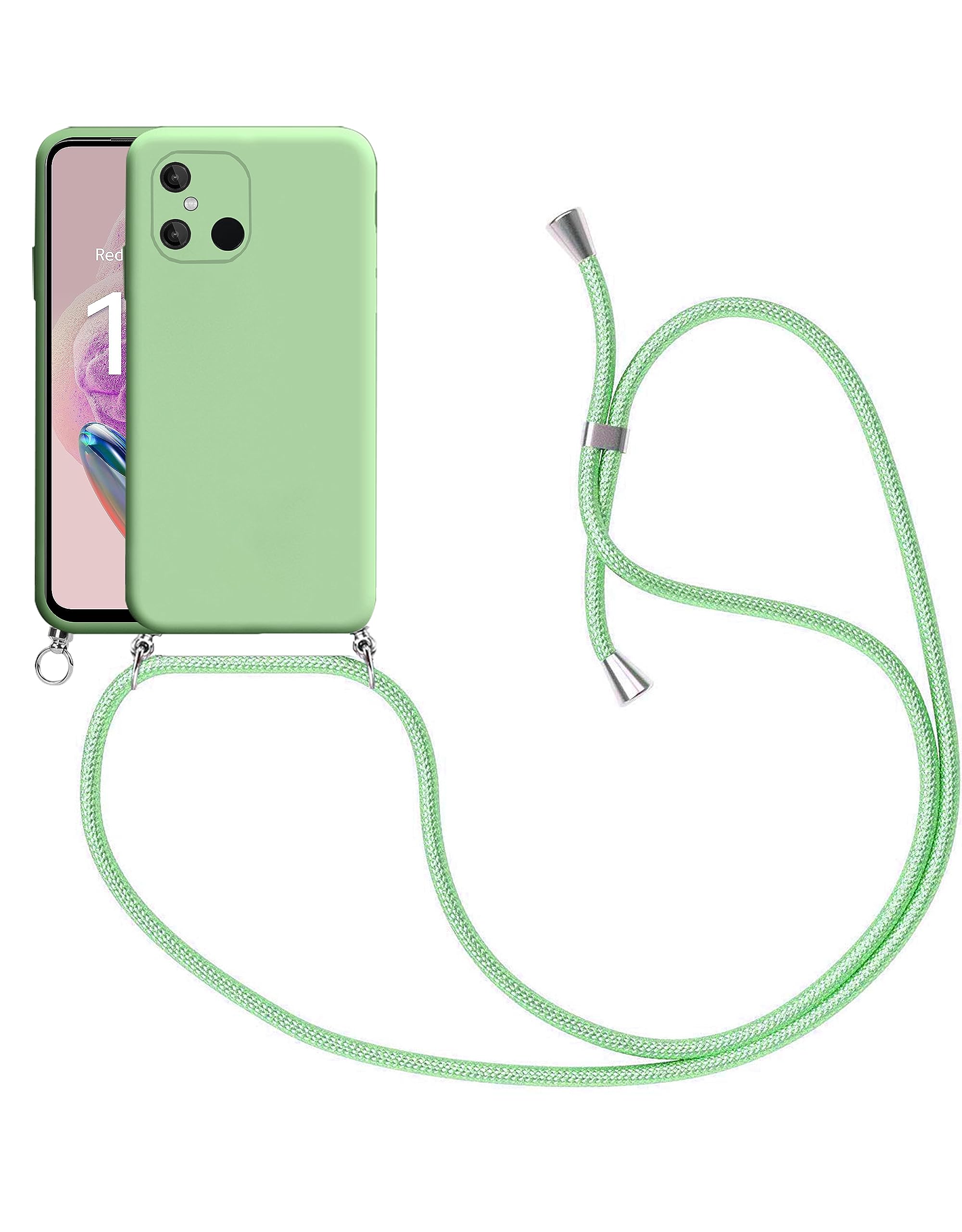 Funda Colgante Transparente Realme X50 Pro 5g Con Cordon Verde / Dorado