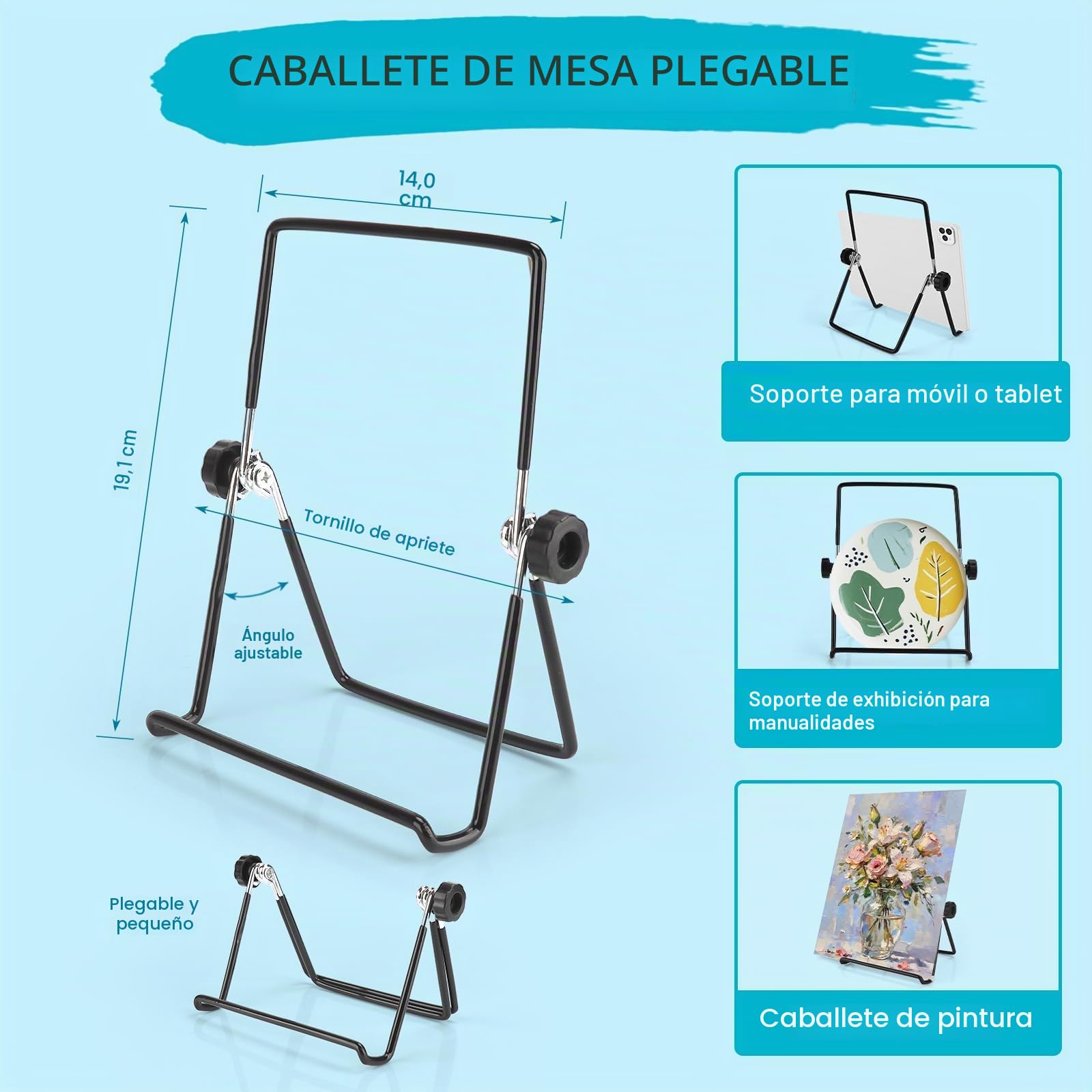 Kit de Pintura,Juego De Pinturas Acrílicas,Acrílicas 24 Colores, Con Caballete De Mesa, 8 Platos De Lienzo, 8 Pinceles, Taza De Limpieza, Esponja, Paleta,Para Artistas Principiantes