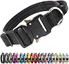 TSPRO Tactical Premium Dog Collar with Handle & Heavy Duty Quick Release Metal Buckle, Adjustable Thick Strong Collar for Medium Large Dogs (Black, M)