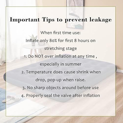 Miniatura 6 de RAPTAVIS Cama inflable del colchón de aire del tamaño completo, infla la almohadilla de dormir que acampa del colchón