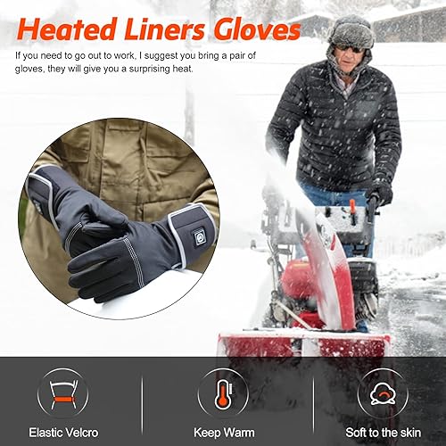 Miniatura 9 de Guantes calefactables con batería eléctrica recargable, guantes térmicos transpirables para hombres y mujeres, guantes delgados con calefacción de
