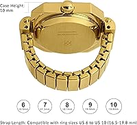 Vista 3 de PASCAL Anillo de reloj de diamante para mujer con pantalla analógica de dos manecillas y banda de expansión de acero inoxidable