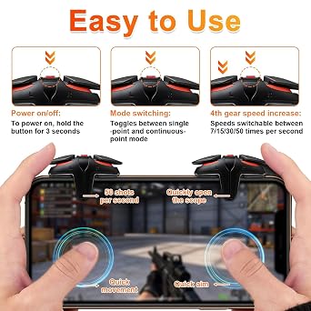 1 Paar Mobile Trigger Controller für PUBG COD mit 4 Auslösern Handy Trigger Controller für PUBG Mobile Controller Joystick Gaming Gadgets L1R1 Auslösern Kompatibel mit iPhone IOS Android Smartphone